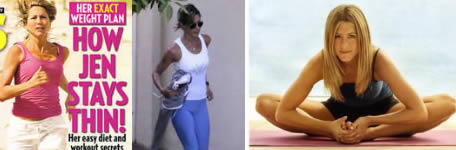 bungen, Gewicht zu verlieren: Jennifer Aniston Yoga