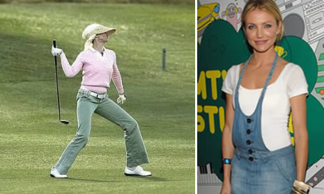 bungen, Gewicht zu verlieren: Cameron Diaz golf