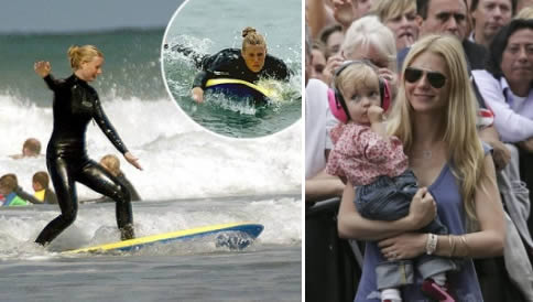 Übungen, um abzunehmen: Gwyneth Paltrow und Surfen